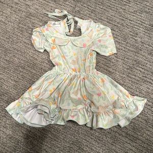 Little Stocking Co Bunny Blooms Twirl dress